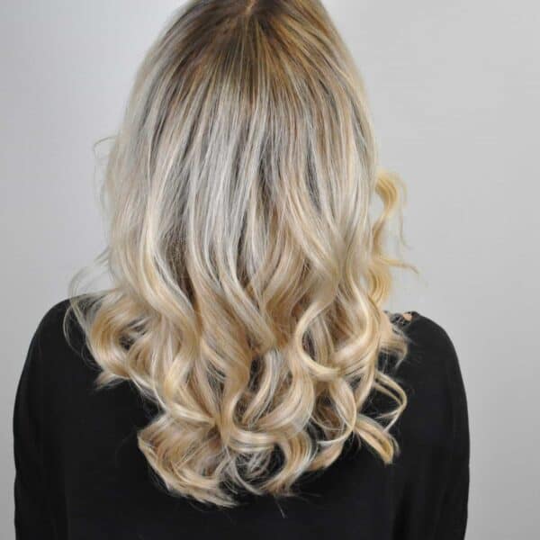 niles hair salon blonde highlights curled