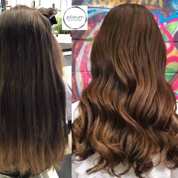 Before and After Brown Balayage