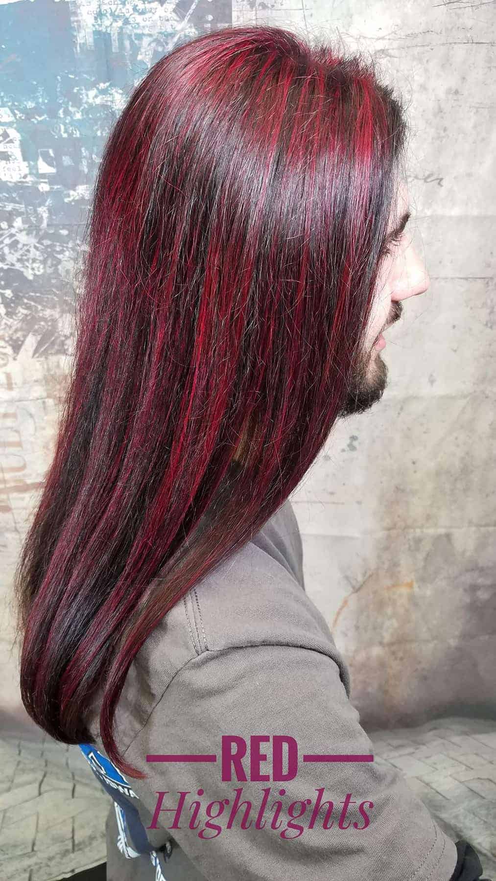 red hair with highlights