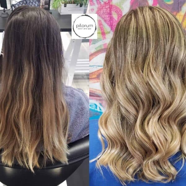 Before And After Highlighted Blonde Hair