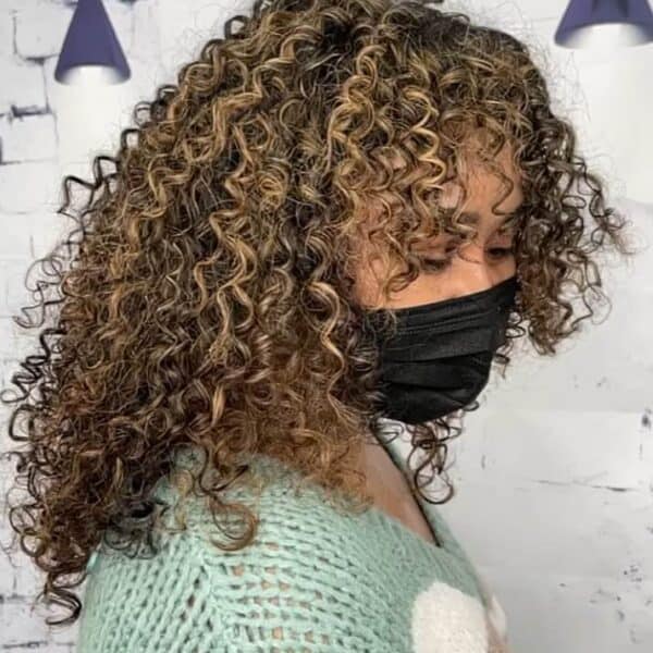 Highlighted Curly Hair Chicago