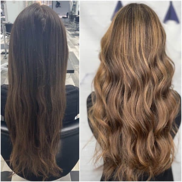 Balayage Before and After Pic