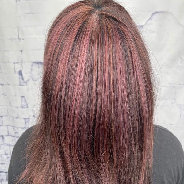Rose Gold Pink Hair Color