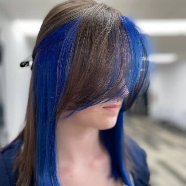 Blue Hair on Brown Base