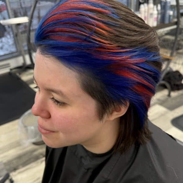 Blue and Orange Short Hair