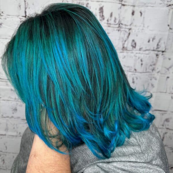 Peakock Blue Green Hair